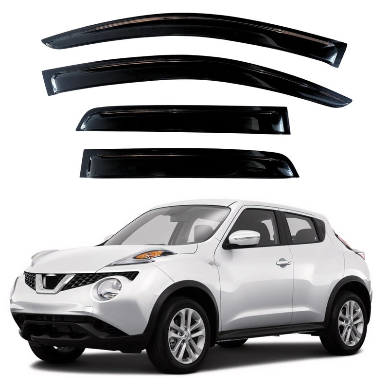KPY Rain Guard Compatible with Nissan Juke 20112017 4PC Window Visor Side Window Vent Deflectors inChannel Style 2011 2012 2013 2014 2015 2016 2017